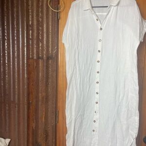 White Button-Down Dress
